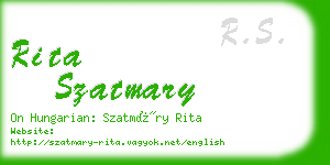 rita szatmary business card